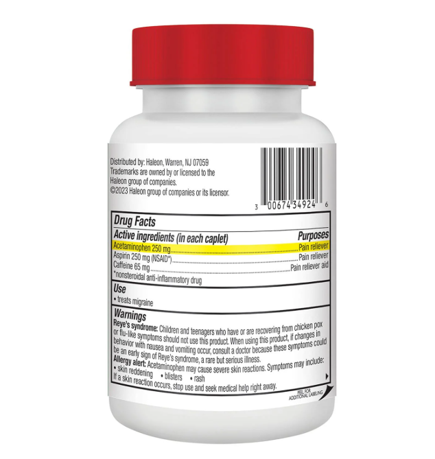 300錠 片頭痛専用エキセドリン Excedrin Migraine Pain Relief Caplets 300