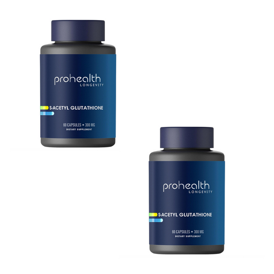 2本セット結晶型アセチルGlutathione（4か月分） - 300 mg, 60 caps-ProHealth