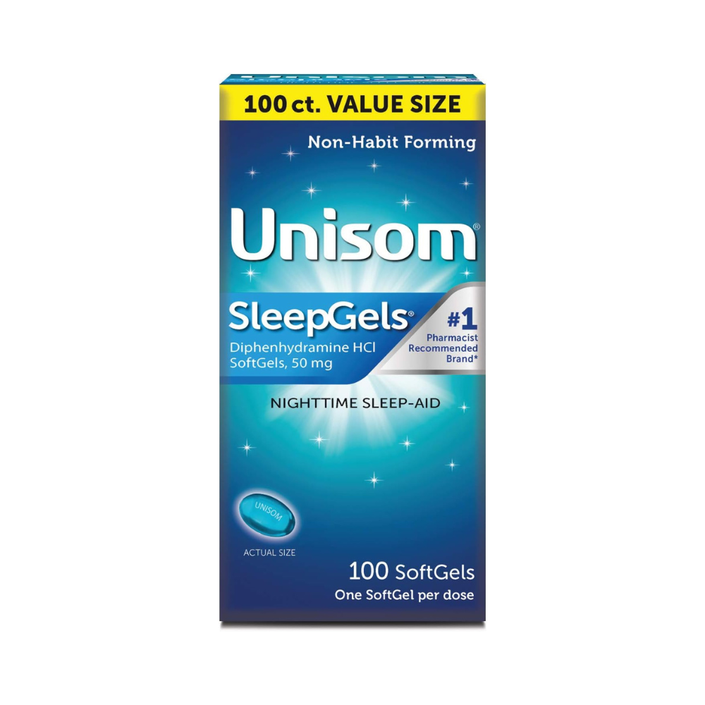 [100 Tablets] UNISOM SleepGels Diphenhydramine 50mg Gel-Type Sleep Support