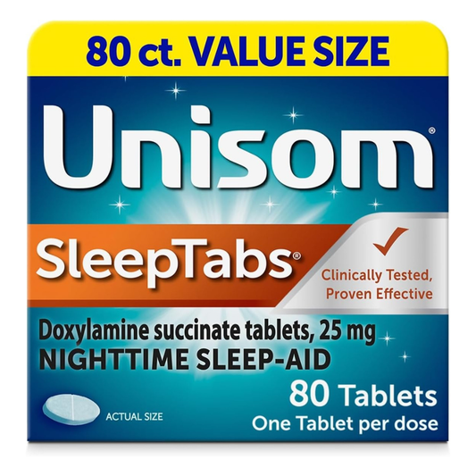[80 Tablets] UNISOM SleepTabs Doxylamine 25mg/Tablet Sleep Support
