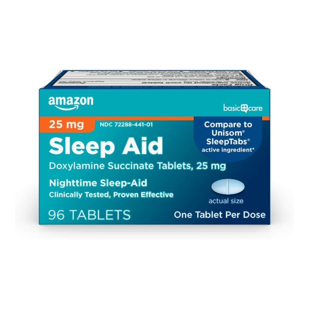 AMAZON Basic Care Doxylamine 25mg/Tablets (96 Tablets) for Sleep Support