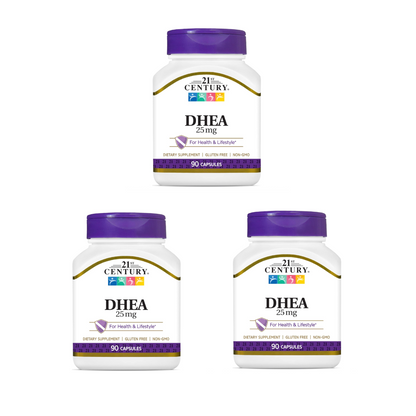 ３本セット DHEAサプリ 25mg 90カプセル 21st Century