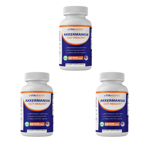 ３本セット次世代乳酸菌アッカーマンシア菌60カプセル（約２か月分）VITAMATIC10億AFU