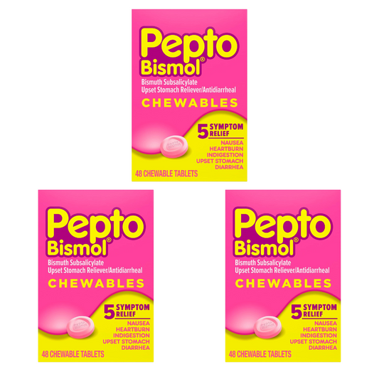 144錠 ペプト・ビズモル / チュアブル水なし Pepto Bismol Chewable ビスマス・サブサリチル酸 胃腸薬