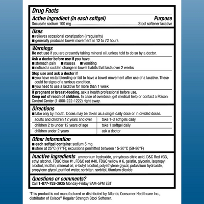 【600錠】スツールソフナー軟便化剤ソフトジェル Member's Mark Stool Softener Softgels, 100 mg Docusate Sodium, 600 ct.