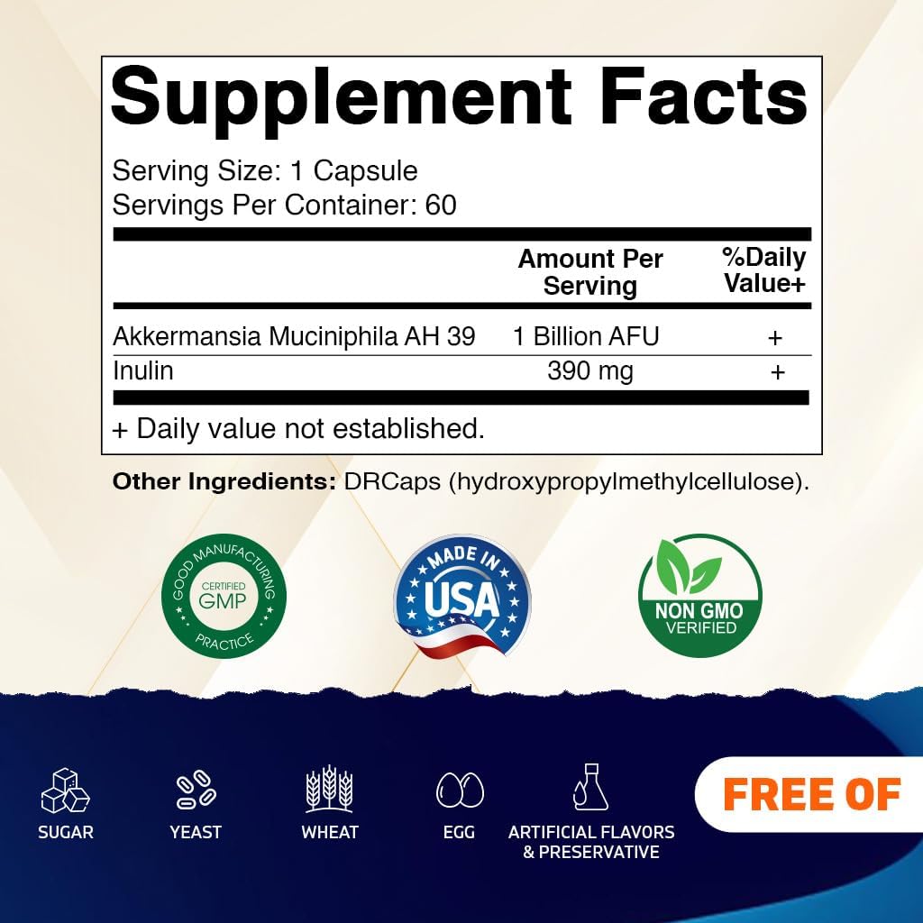 ３本セット次世代乳酸菌アッカーマンシア菌60カプセル（約２か月分）VITAMATIC10億AFU
