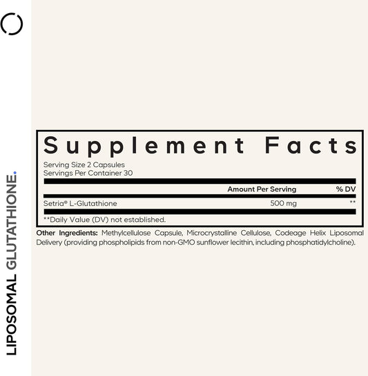 2本セットLiposomal Glutathione500 mg / 60カプセル（2か月分） Codeage