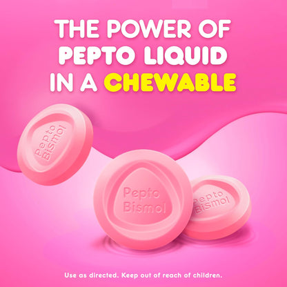 144錠 ペプト・ビズモル / チュアブル水なし Pepto Bismol Chewable ビスマス・サブサリチル酸 胃腸薬