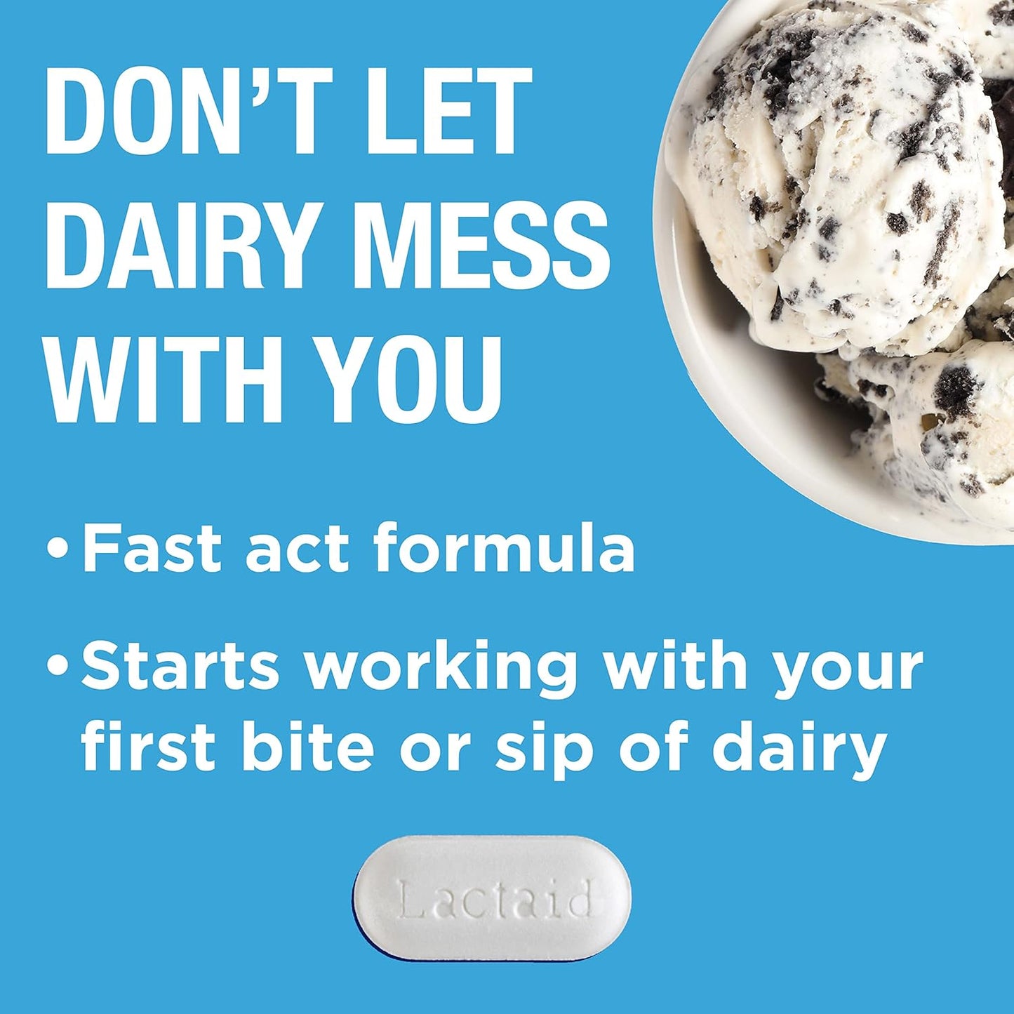 【120錠】ラクテイド乳糖不耐症用ラクトース分解酵素カプレット錠 Lactaid Fast Act Lactose Intolerance Relief 120 Caplets