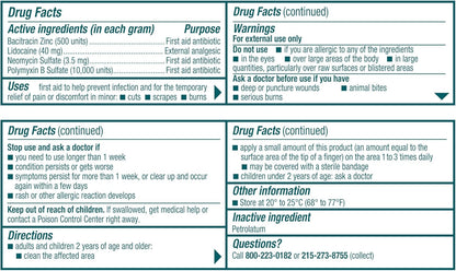ネオスポリン 抗生物質＋局所麻酔入り軟膏 14.2g｜ケガ・やけど・虫刺されに Neosporin + Lidocaine First Aid Antibiotic Ointment