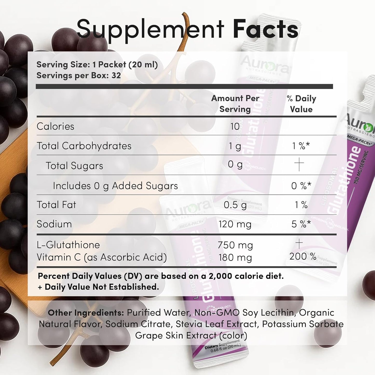 750mgリポソーマル グルタチオンAurora Nutrascience Liposomal Glutathione