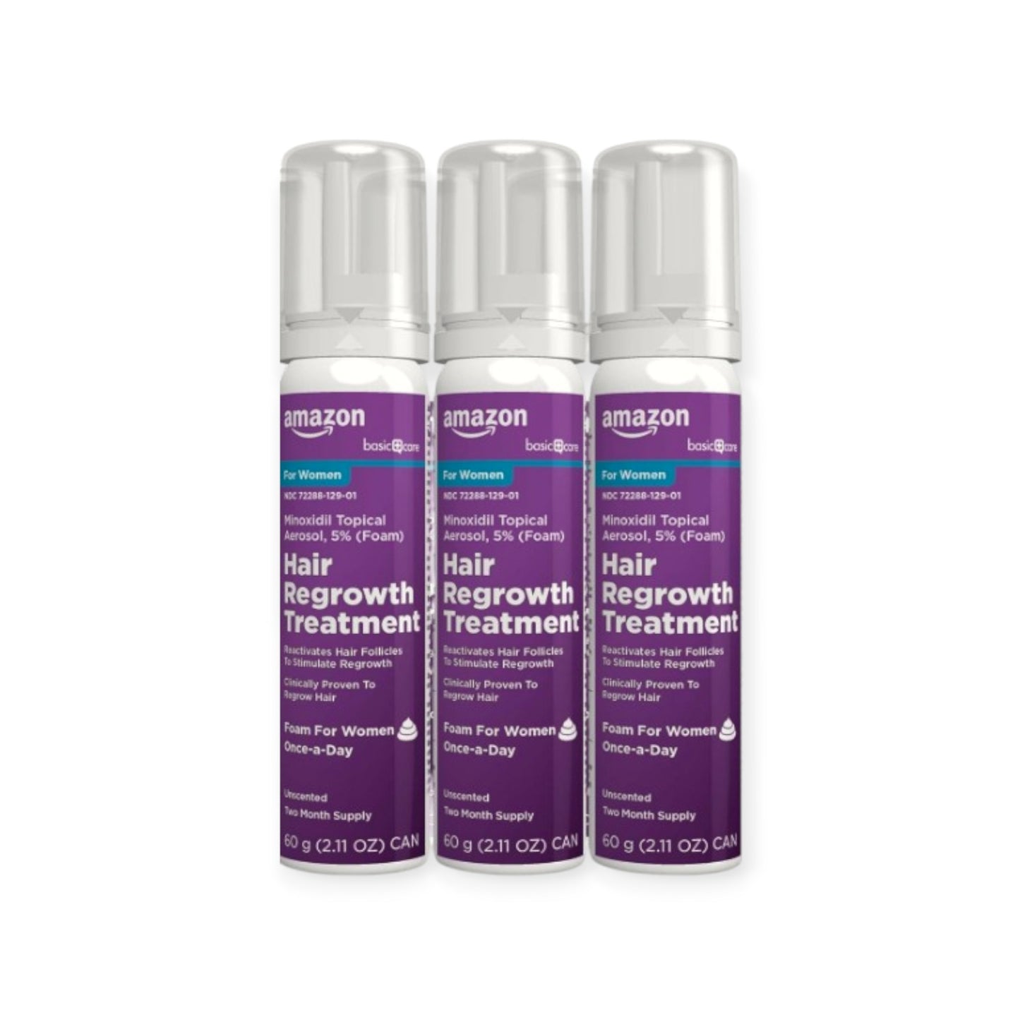 6か月分女性用ミノキシジル5％育毛泡フォーム 60g x 3本 Amazon Basic Care Minoxidil for Women
