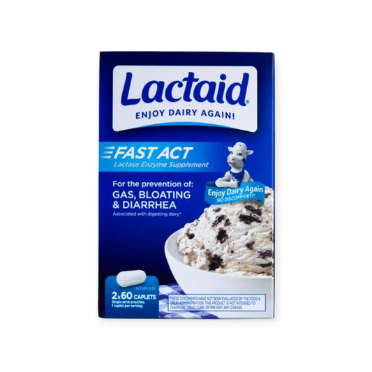 【120錠】ラクテイド乳糖不耐症用ラクトース分解酵素カプレット錠 Lactaid Fast Act Lactose Intolerance Relief 120 Caplets
