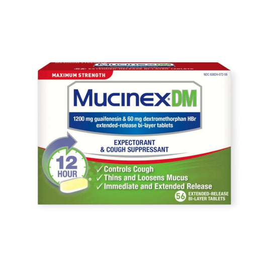 56錠ムシネックスDM咳止め薬 Mucinex DM 12-Hour Maximum Strength