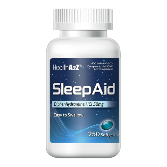 HealthA2Z Sleep Aid Softgels, Diphenhydramine 50mg, 250 Tablets