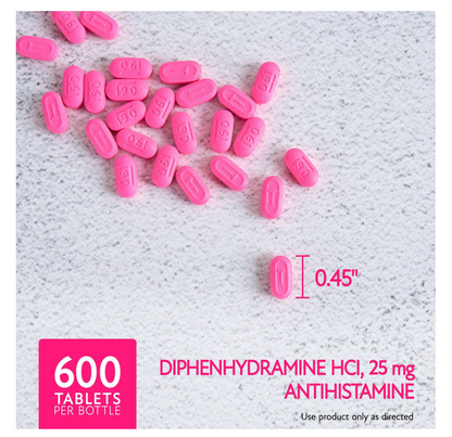 【600錠】ジフェンヒドラミン塩酸塩25 mg（レスタミン・ドリエル）Member’s Mark