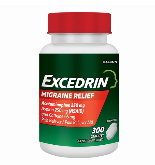 300錠 片頭痛専用エキセドリン Excedrin Migraine Pain Relief Caplets 300