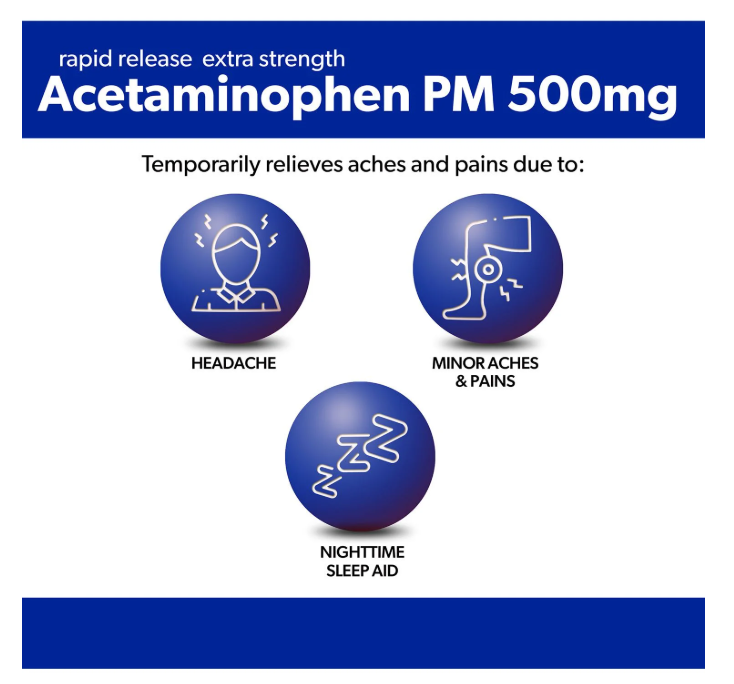 375錠 アセトアミノフェンPM 鎮痛＋睡眠サポート Member's Mark Extra Strength Acetaminophen PM Gelcaps（タイレノールPMジェネリック）