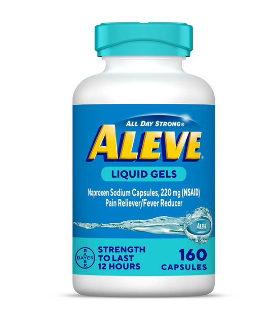160錠 アリーヴ（ナプロキセン）ジェルカプセル220mg Aleve Pain Reliever & Fever Reducer Liquid Gels