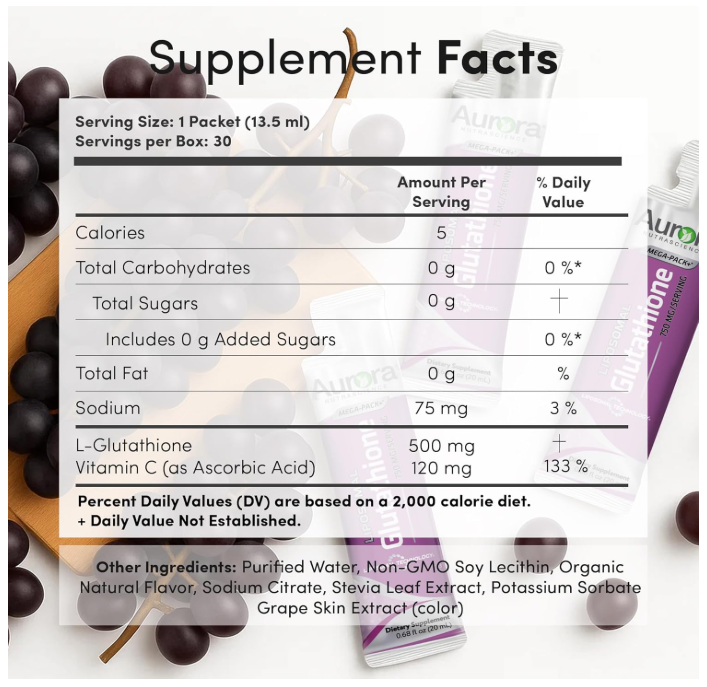 3箱セット Aurora Nutrascience リポソーマル グルタチオン 500mg Liposomal Glutathione リポソーム