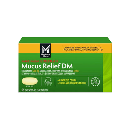 56錠 / ジェネリックムシネックスDM咳止め薬 Member's Mark Mucus-DM Guaifenesin and Dextromethorphan Hydrobromide
